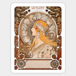 Alphonse Mucha Zodiaque La Plume Magnet